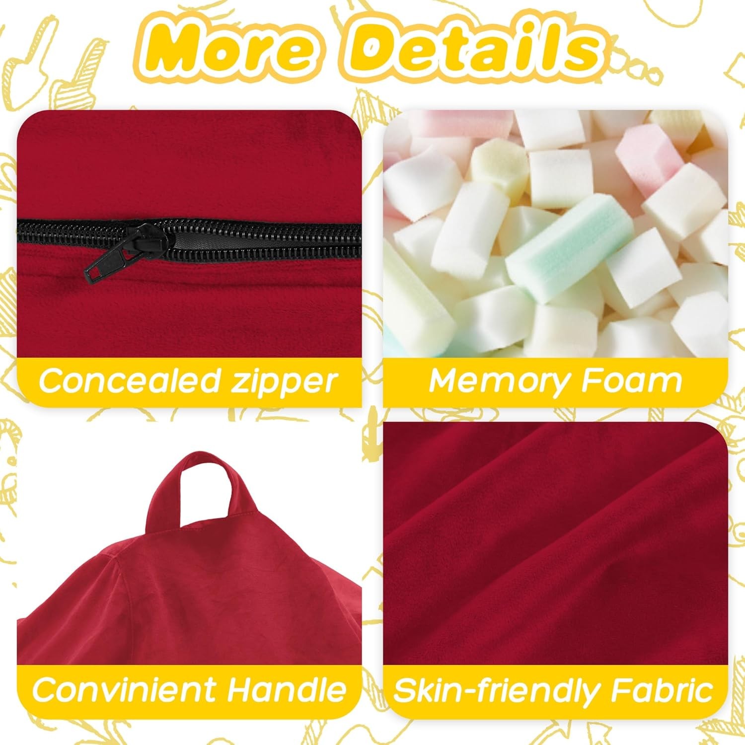 HABUTWAY 2FT Bean Bag Chair, 2' Beanbags Small Bean Bag Chairs with Filling,