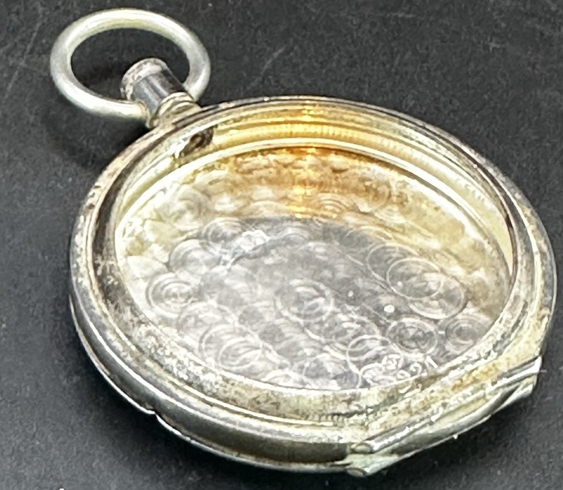 Antique Sterling Silver 25.6g Open Face Pocket Watch Case 48.77mm Beautiful Case
