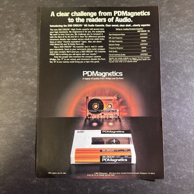 1984 PDMAGNETICS 500 CROLYN Cassette Print Ad   Original   1980s  ADV31