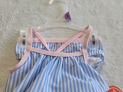 NWT Baby Girls Tankini 12 Month Swim Bathing Suit UPF 50+ Striped 2 Pcs - Picture 2 of 7