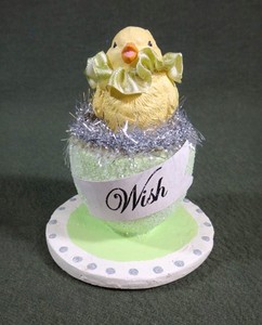 EASTER CHICK in EGG CUP "Wish" ESC TRADING CO designer MICHELLE WEAVER 2009