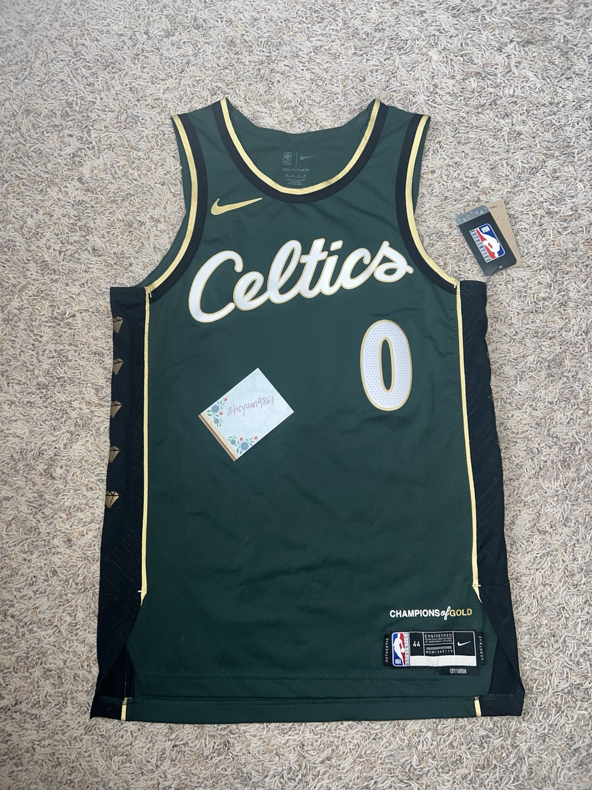 Jayson Tatum Jersey Nike Jordan 44 Authentic Medium Boston Celtics