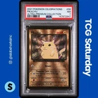 2021 POKEMON CELEBRATIONS UPC PROMO #58/102 PIKACHU GOLD METAL CARD PSA 7