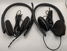 Lot of 2 Sennheiser PC 8.2 USB On-Ear Headset With In-Line Volume Control Tested