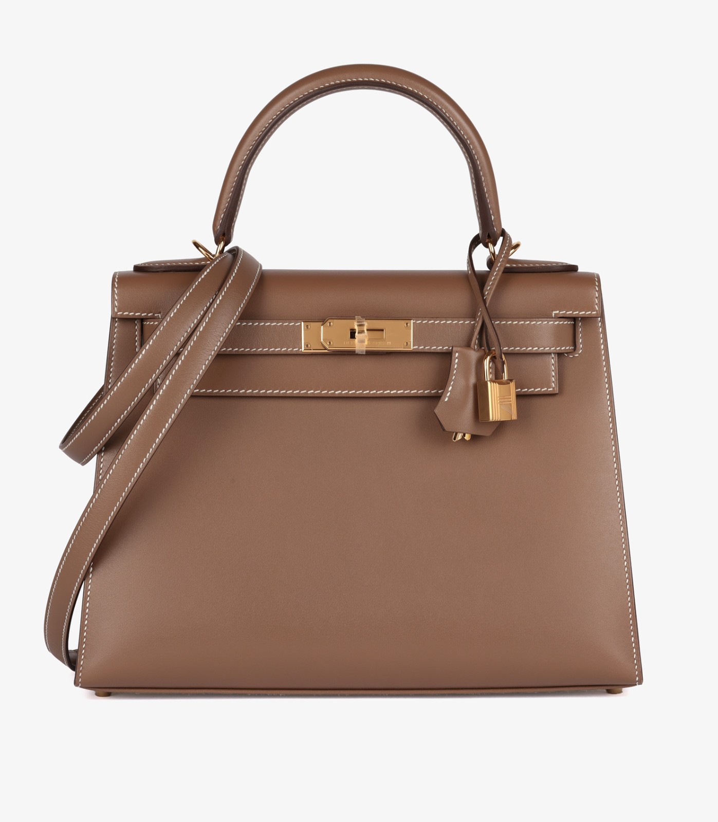 Hermès Etoupe Tadelakt Leather Kelly 28cm Sellier