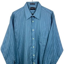 Botany 500 Mens Blue Striped Dress Shirt Button Down Long Sleeve Size Large 16.5