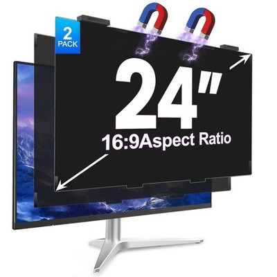 GUDTEKE 2Pack Magnetic 24 Inch Privacy Screen for Computer Monitor 16:9 Aspect R