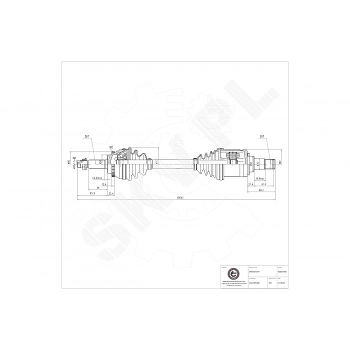 Cardan avant gauche pour Toyota Avensis et Corolla avec pièce d'origine OE 4342005380