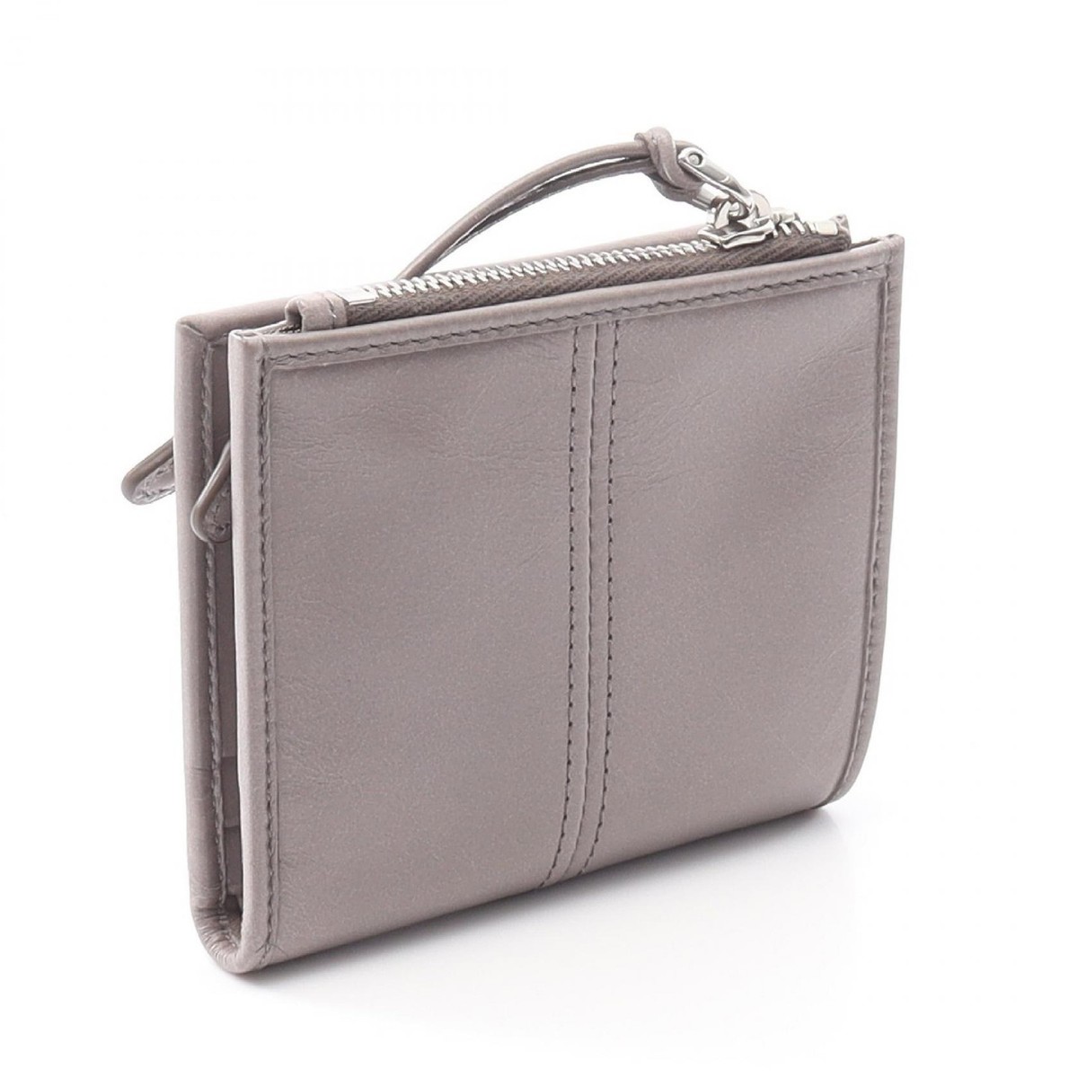 PRADA Soft Lux Bi-fold Wallet 2ML0492CX7F0116 Leather Gray NEW