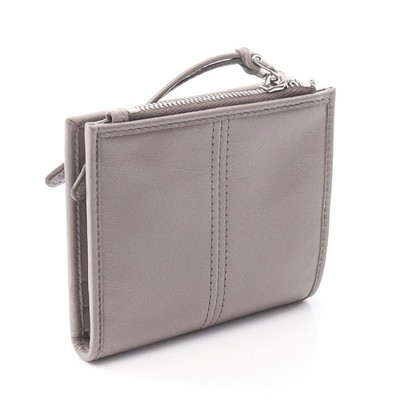 PRADA Soft Lux Bi-fold Wallet 2ML0492CX7F0116 Leather Gray NEW