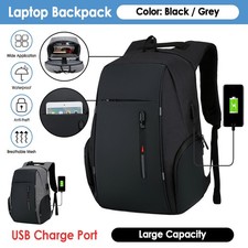 17" Anti Theft Backpack Waterproof bag School Travel Laptop Bags USB Charging AU