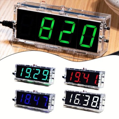 Digital Clock DIY Parts Kit Large 4 Digit LED Display Stylish Design 23