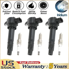 3pcs Ignition Coil + Iridium Spark Plug for 2008-2015 Smart Fortwo 1.0L L3 UF681