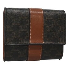 CELINE Triomphe Wallet PVC Brown Auth bs25348