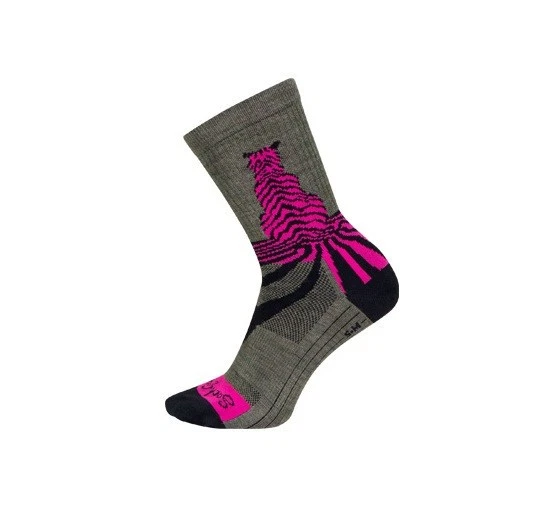 Socks - SockGuy - Savage Wool 6" S/M Cycling/Running NEW Cat Back Grey MEN - Image 4 of 4