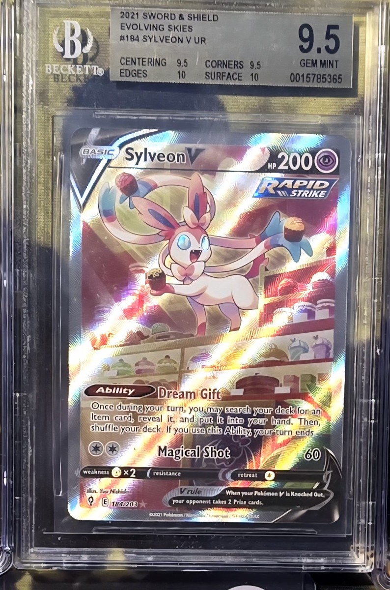 SYLVEON V ALTERNATE ART EVOLVING SKIES BECKETT GEM MINT 9.5 W/SUBGRADES