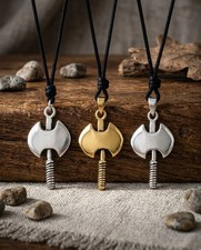 Beautiful Axe Pewter Sterling-silver Brass Charm Necklace Pendant Jewelry