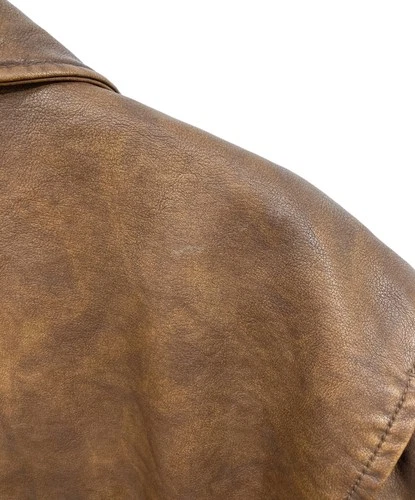 Nautica x FREAK'S STORE Faded Vegan Leather Blouson Jacket Men's Size 1 Brown image 9