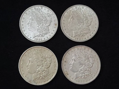 Group of 4 1882-O Morgan Silver Dollars XF-AU NICE!