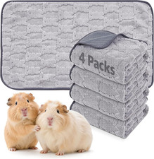 PICK for LIFE 4 Pieces Guinea Pig Fleece Cage Liner Washable Reusable Pee Pads f