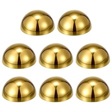 8pcs 3.5" Stainless Steel Hollow Mirror Polished Hemisphere Ball, Golden