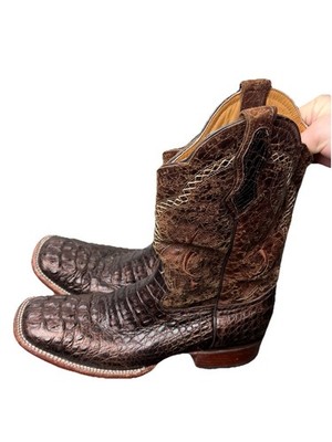 Genuine Caiman Western Boots   Sz 8 Men US   Correcaminos (Cuevas Western Wear)