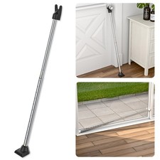 SECURITYMAN 3-in-1 Door Security Bar, Stoppers  1 Pack, Chrome