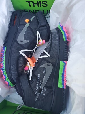 New In Box Nike x Off-White Air Force 1 Mid SP Black Men's Sneakers Shoes SZ 8.5