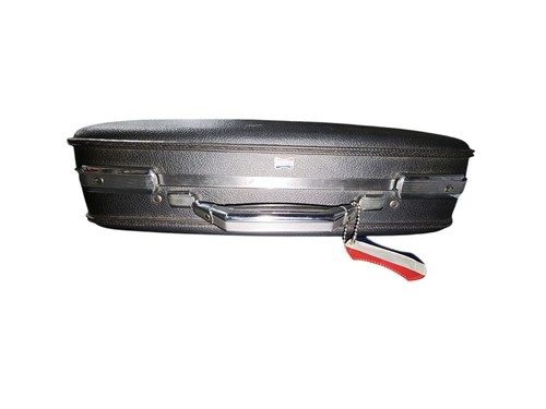 Vintage American Tourister DARK GRAY Briefcase Attache Hard Case w/Luggage Tag