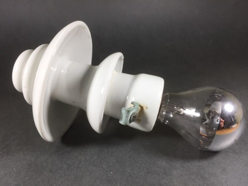 seltener Freileitungs Isolator aus Porzellan für Beleuchtung Straßenlampe E27 - Bild 10 von 10