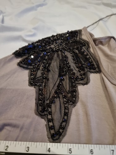 Light Brown Top Bead Sequin Detail Size S UK 10-12 H&M Blouse Ladies Party - Picture 9 of 23