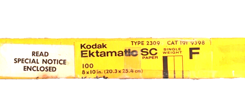 Box of Kodak Ektamatic SC Type 2309 F 8x10" Single Weight B&W Photographic Paper - Picture 3 of 3