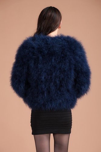 New Women Real Fur Ostrich Feather Fur Coat Jacket Winter Fashion Luxury 31002Y - Picture 41 of 43