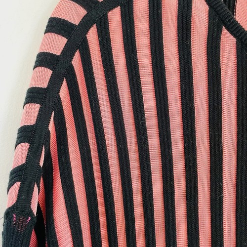 Kenzo Paris Size S 8 10 Black & Pink Ribbed Long Sleeve Knit Top French Designer - Picture 7 of 24