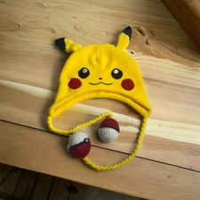 Pokemon Pikachu Hat Beanie Knit Hat with Ears- One Size 14years  Up Nintendo