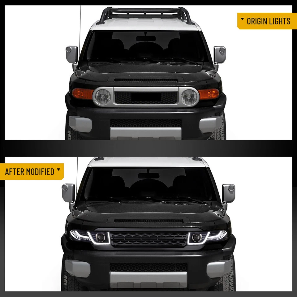 Faros proyectores LED VLAND 2007-2015 y rejilla negra para Toyota FJ Cruiser Foto 3 de 4