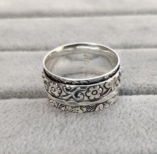 Silver Spinner Ring 925 Sterling Silver Meditation Ring All Size MO