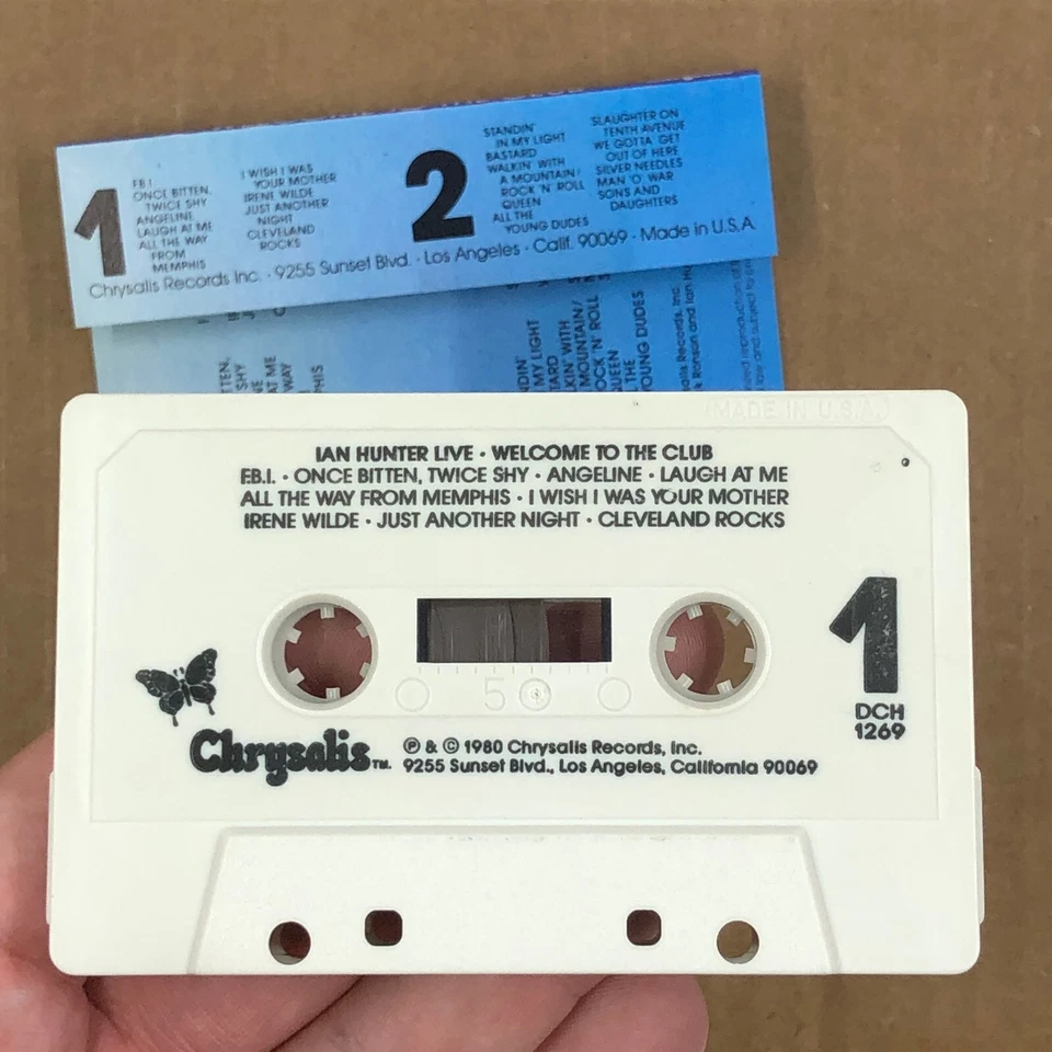 IAN HUNTER Cassette Tape LIVE WELCOME TO THE CLUB Pop Rock ONCE BITTEN TWICE SHY - Image 2 of 4