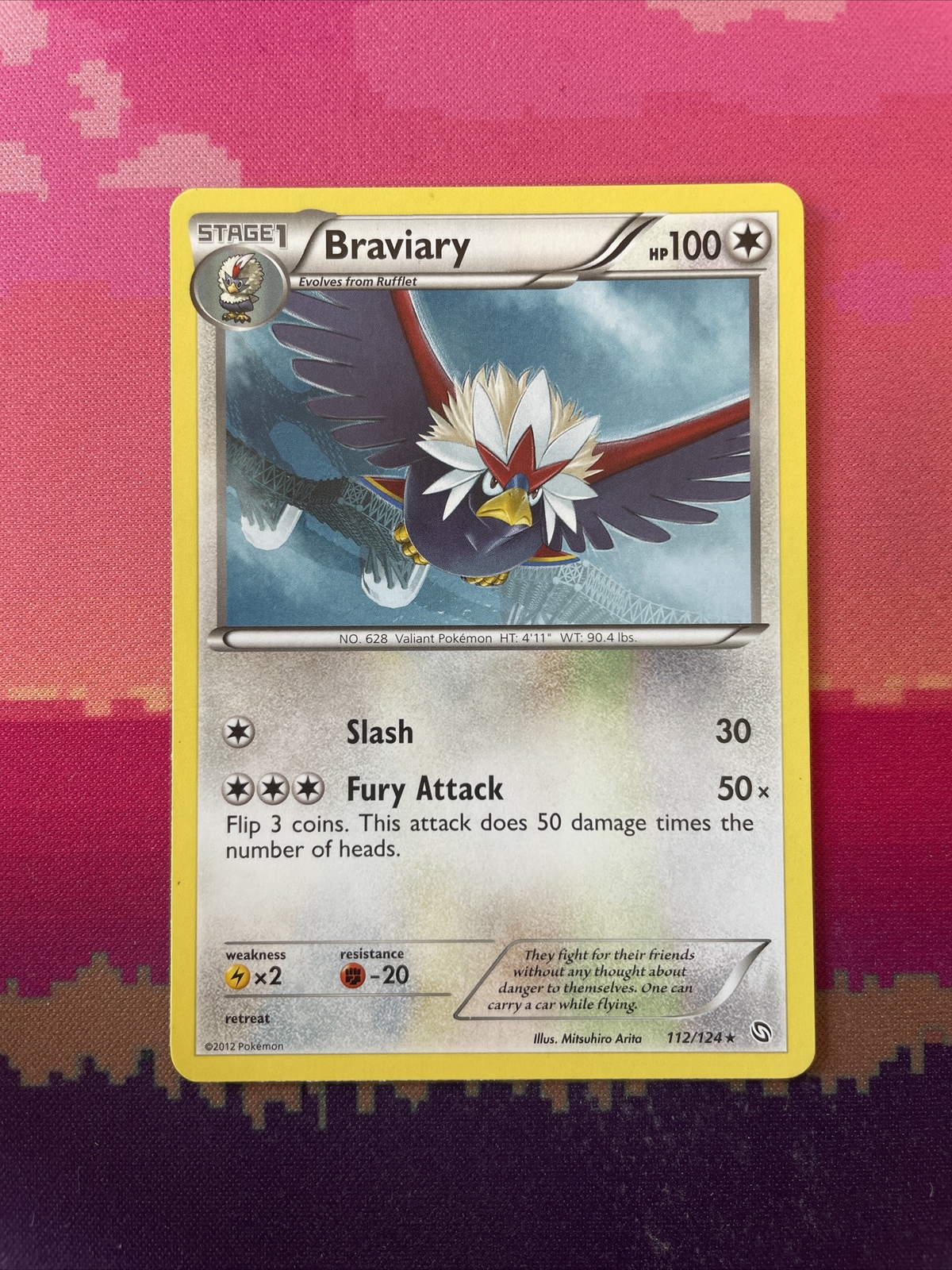 Pokemon Card Braviary Dragons Exalted Rare 112/124 Near Mint