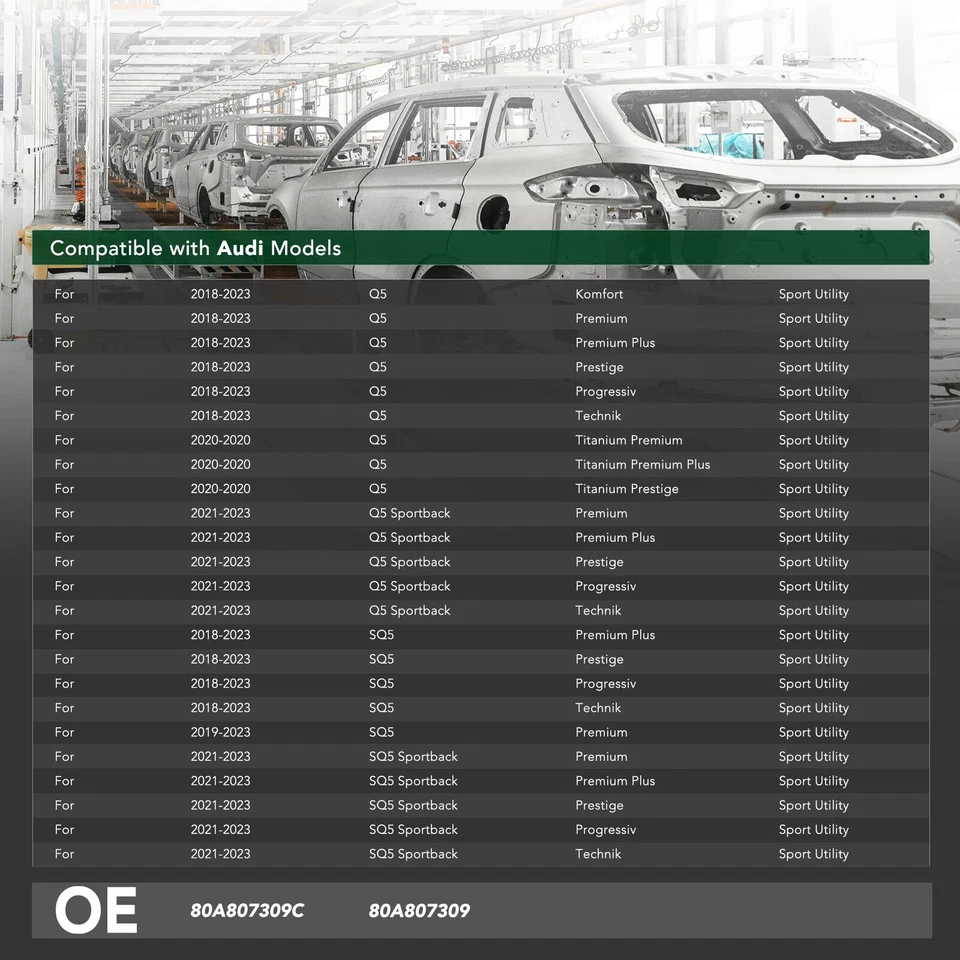 Reforço de para-choque traseiro para Audi Q5 SQ5 2018-2023 Q5/SQ5 Sportback 21-23 aço - Imagem 2 de 4