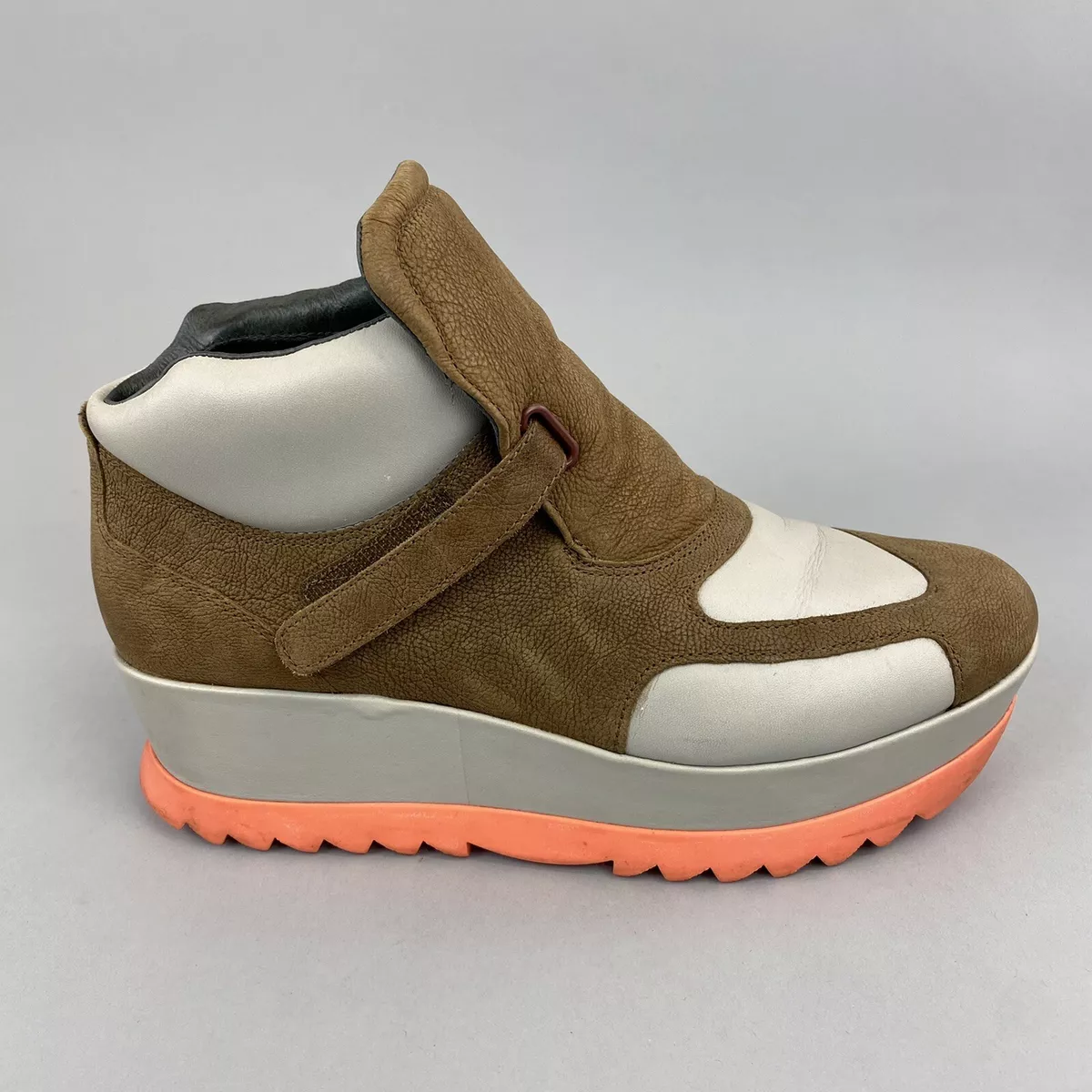Camper Laika Chunky Leather Platform Wedge Slip On Sneakers Boots Size 41 UK8