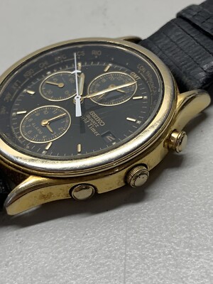 Vintage Seiko World Timer Watch 5T52-6A39 Untested For Parts Or