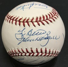 Yogi Berra Don Larsen signed Yankees legends baseball 13 auto Don Zimmer CBM COA