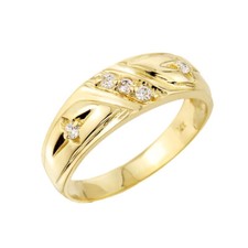 Men's Diamond Wedding Band Available in Yellow / White Gold 