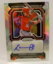 ROBERT HASSELL AUTO POTENTIAL PENMANSHIP PRIZM PANINI BASEBALL 2023