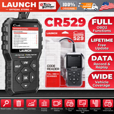 LAUNCH OBD2 Scanner CR529 OBDII Code Reader Car Check Engine Diagnostic Tool I/M
