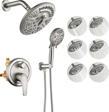 SHAMANDA 15-Function Shower System with Valve and Trim, Bathroom Luxury Shower
