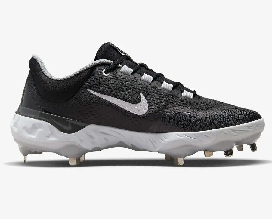 Men Sz 11.5 Nike Baseball Cleats Alpha Huarache Elite 4 Low (DJ6521-012) New Nike Alpha Huarache Elite 4 Low Baseball Cleats Gray Metal  main image 4