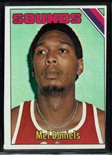 1975-76 TOPPS BASKETBALL MEMPHIS SOUNDS MEL DANIELS CARD #292 EX OC MISCUT
