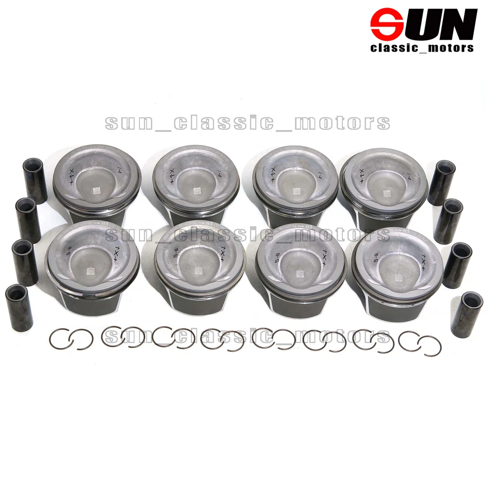 Juego de 8 pistones y anillos Mahle para Porsche Cayenne Panamera Turbo 4.8T 955 957 970 Foto 2 de 4